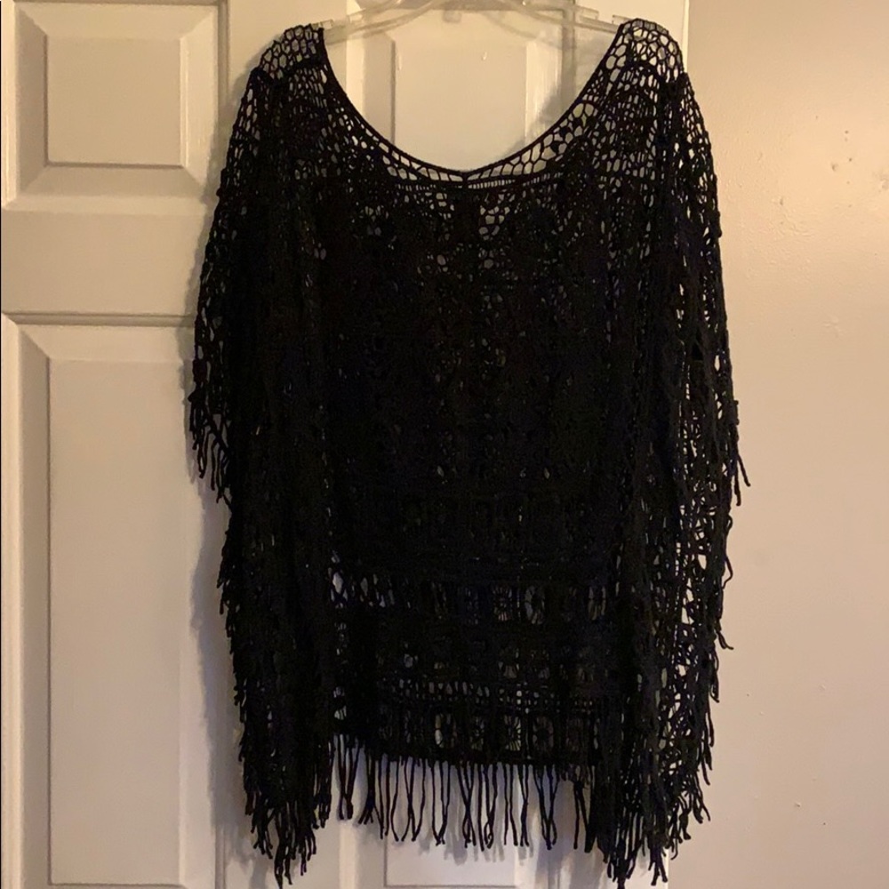 Ladies black crochet top